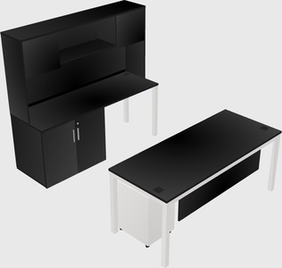Parallel desk + cabinet