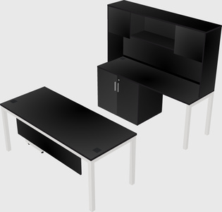 Parallel desk + cabinet