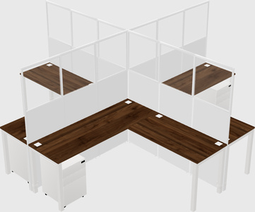 Shared l-shaped cubicles