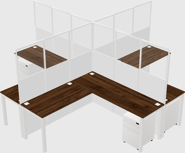 Shared l-shaped cubicles