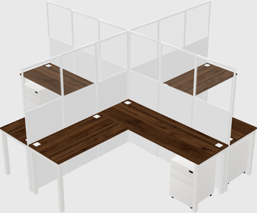 Shared l-shaped cubicles