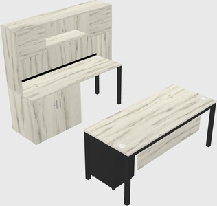 Parallel desk + cabinet