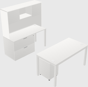 Parallel desk + file cabinet