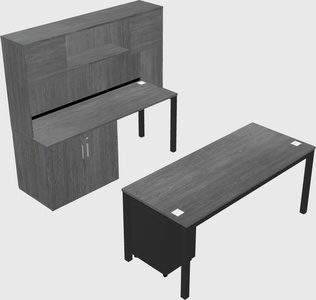 Parallel desk + cabinet