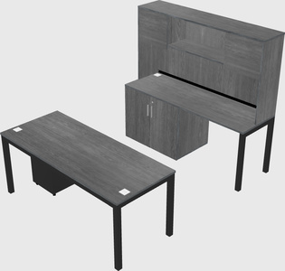 Parallel desk + cabinet
