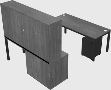 Parallel desk + cabinet