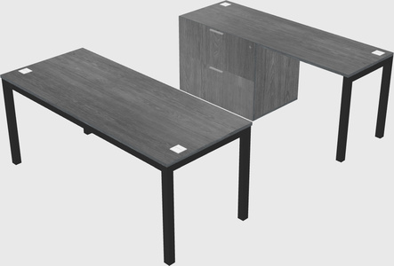 Parallel desk + file cabinet