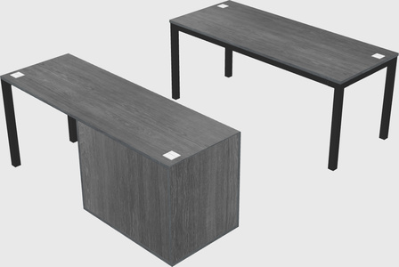 Parallel desk + file cabinet