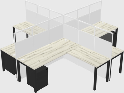 Shared l-shaped cubicles