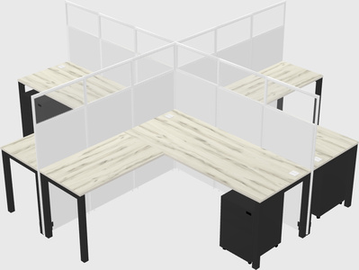 Shared l-shaped cubicles