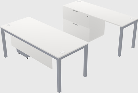 Parallel desk + file cabinet