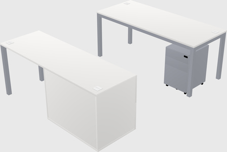 Parallel desk + file cabinet