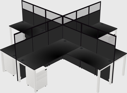 Shared l-shaped cubicles