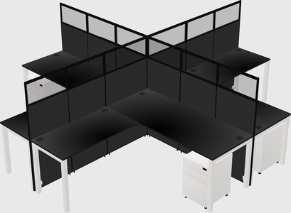 Shared l-shaped cubicles