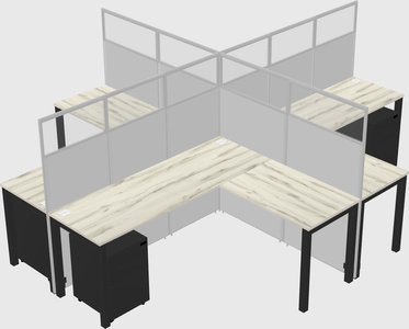 Shared l-shaped cubicles