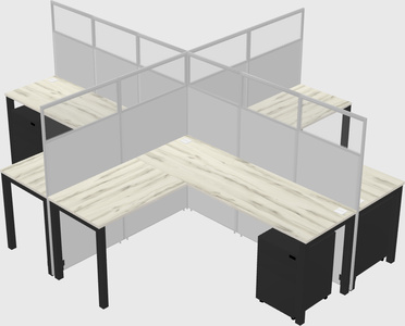 Shared l-shaped cubicles