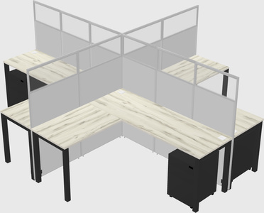 Shared l-shaped cubicles