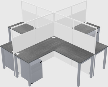 Shared l-shaped cubicles