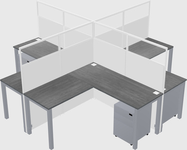 Shared l-shaped cubicles