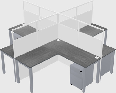 Shared l-shaped cubicles
