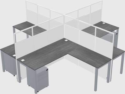 Shared l-shaped cubicles