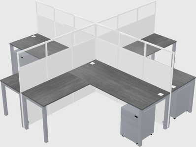Shared l-shaped cubicles