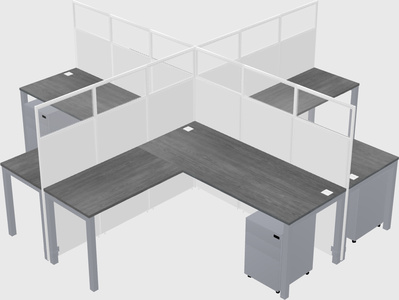 Shared l-shaped cubicles