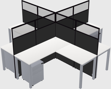 Shared l-shaped cubicles