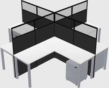 Shared l-shaped cubicles