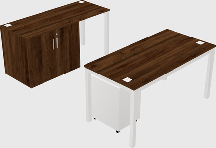 Parallel desk + cabinet