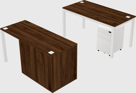 Parallel desk + cabinet