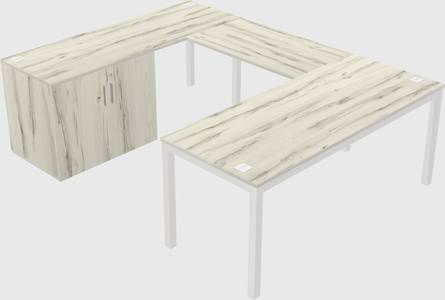 U-shaped desk + cabinet