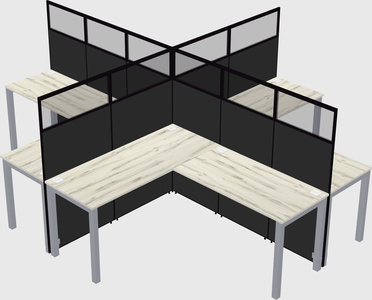 Shared l-shaped cubicles