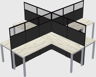 Shared l-shaped cubicles