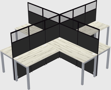 Shared l-shaped cubicles