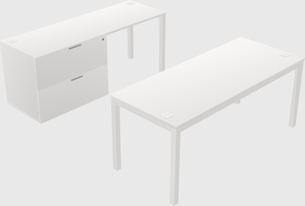 Parallel desk + file cabinet