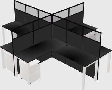 Shared l-shaped cubicles