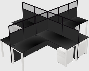 Shared l-shaped cubicles