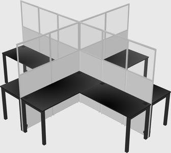 Shared l-shaped cubicles