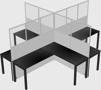 Shared l-shaped cubicles