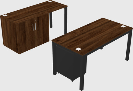 Parallel desk + cabinet