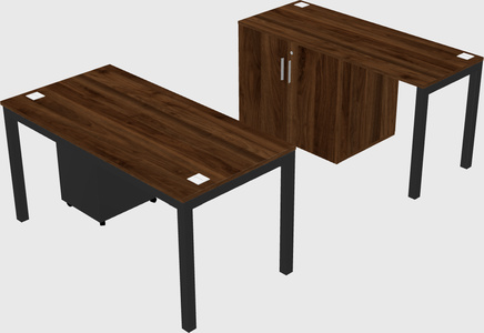 Parallel desk + cabinet