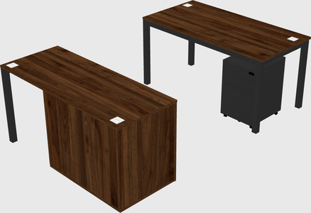 Parallel desk + cabinet