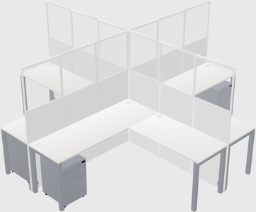 Shared l-shaped cubicles