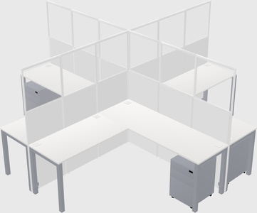 Shared l-shaped cubicles
