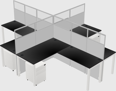 Shared l-shaped cubicles