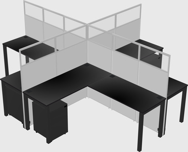 Shared l-shaped cubicles