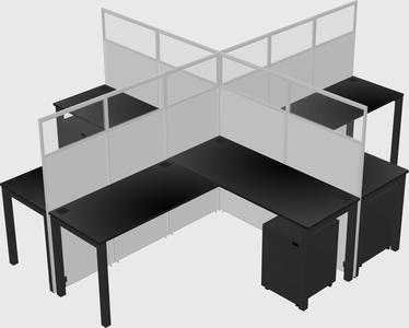 Shared l-shaped cubicles