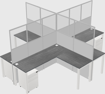 Shared l-shaped cubicles