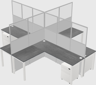 Shared l-shaped cubicles